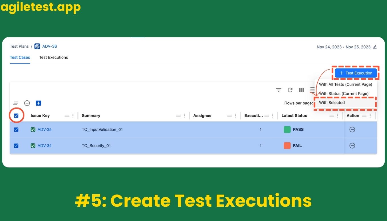 Create Test Executions