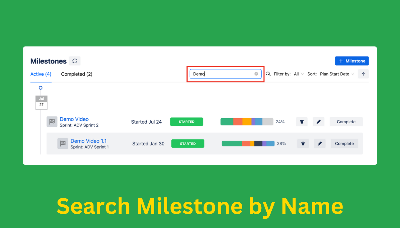 Search Milestone by name