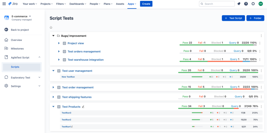 AgileTest Scripts