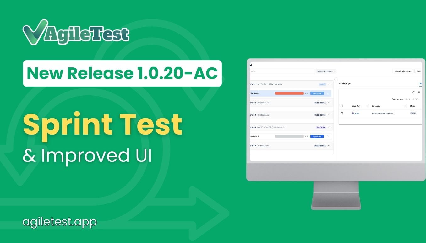 AgileTest New Release 1.0.20: Sprint Test in Jira Cloud