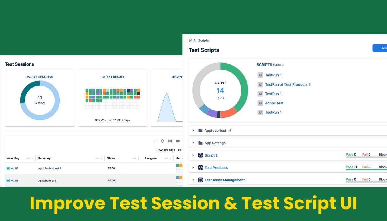 Improve Test Session and Test Script UI