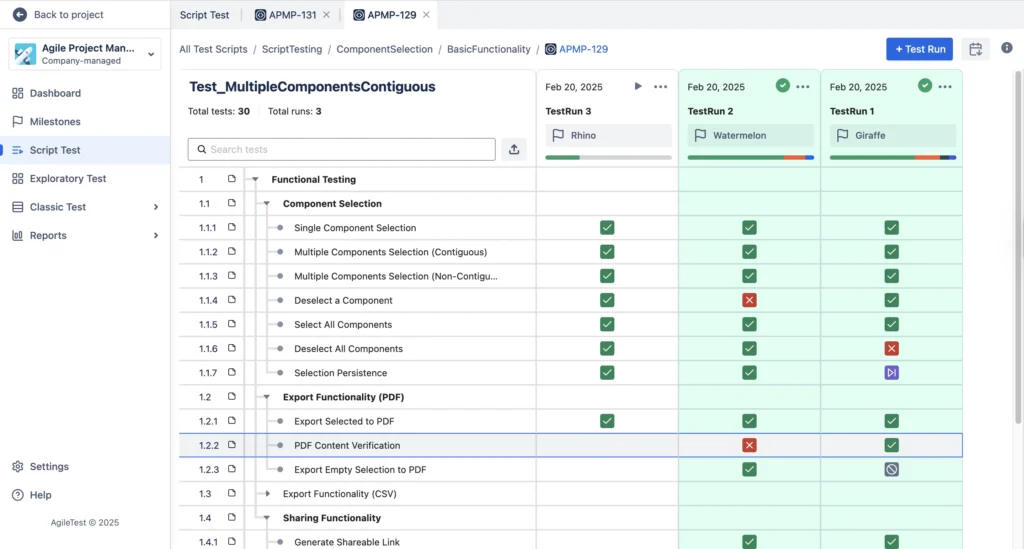 Script Testing AgileTest
