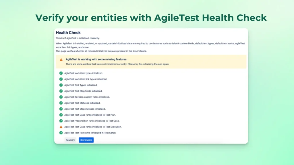 AgileTest Health Check