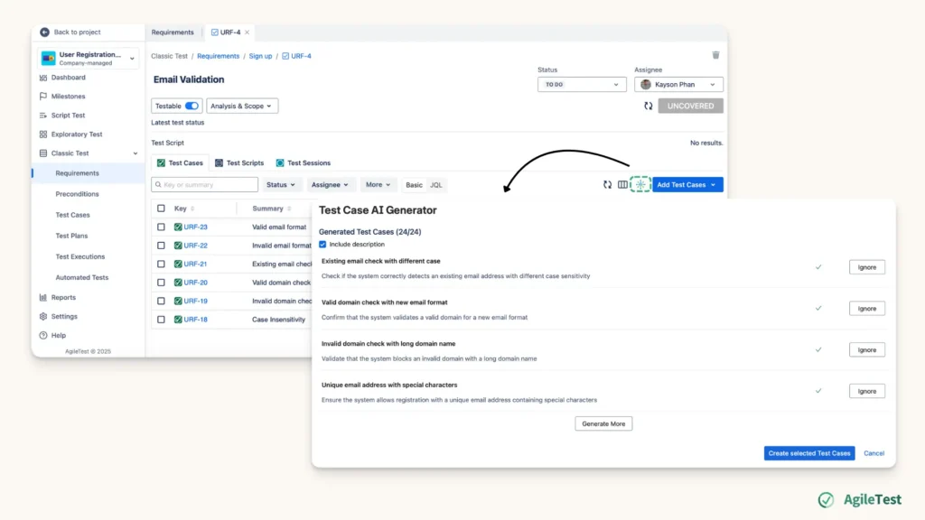 Design Test Cases - Generate Test Cases