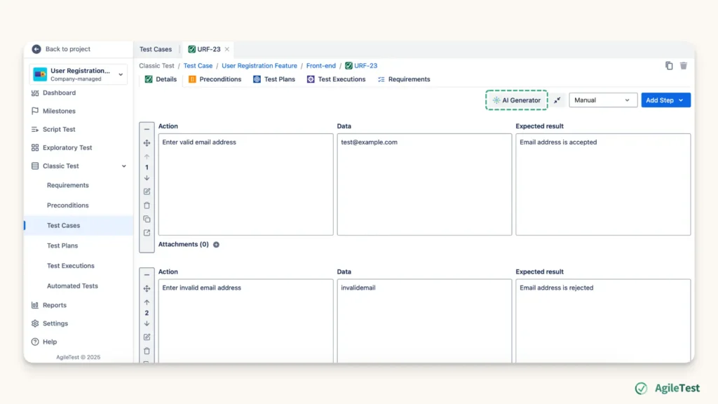 Design Test Cases - Generate Test Steps