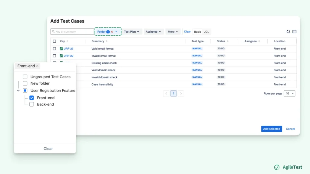 Importing Test Cases from Folders