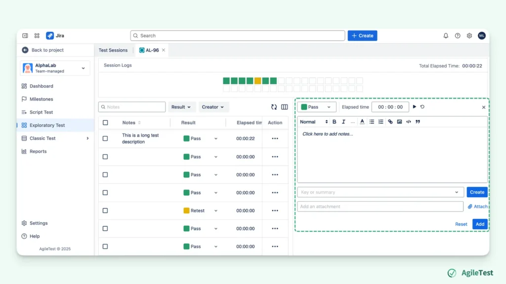 Organize Exploratory Tests - Test session