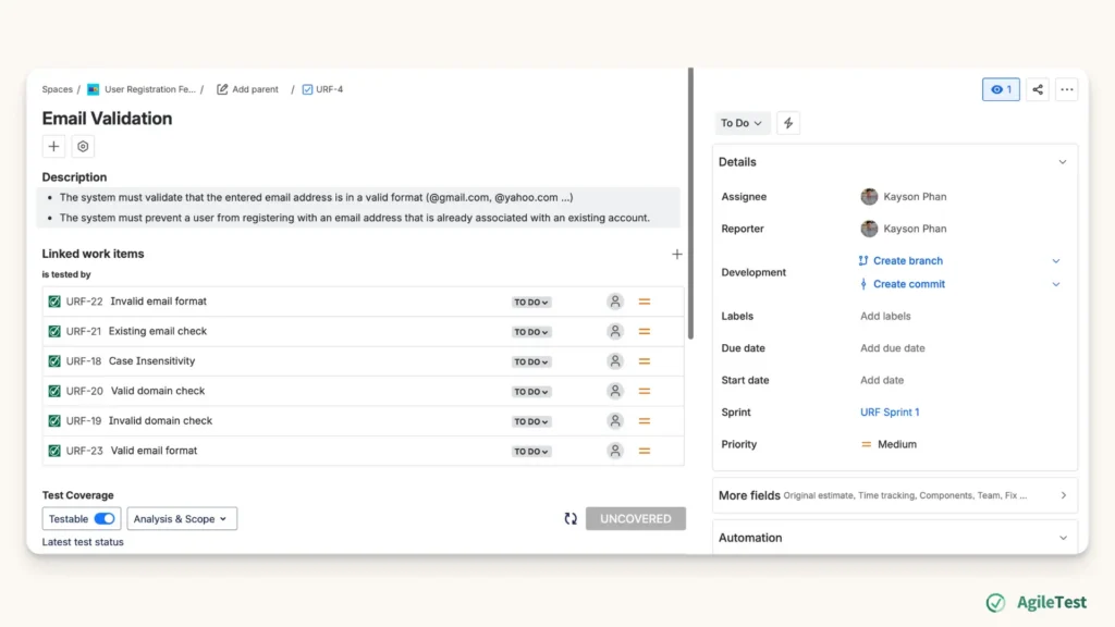 Requirements Mapping - Jira redirect