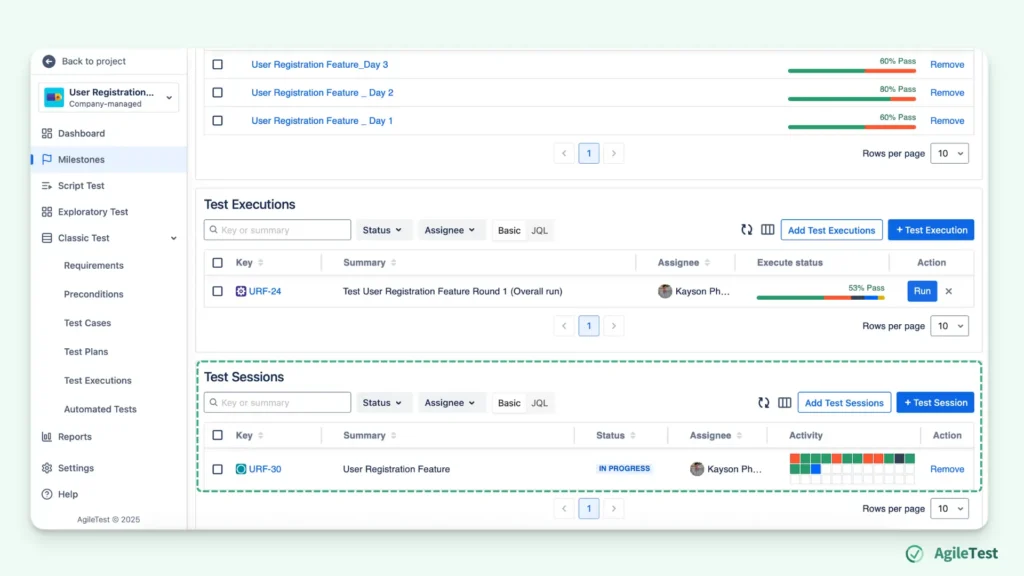 Track Exploratory Tests - Milestone