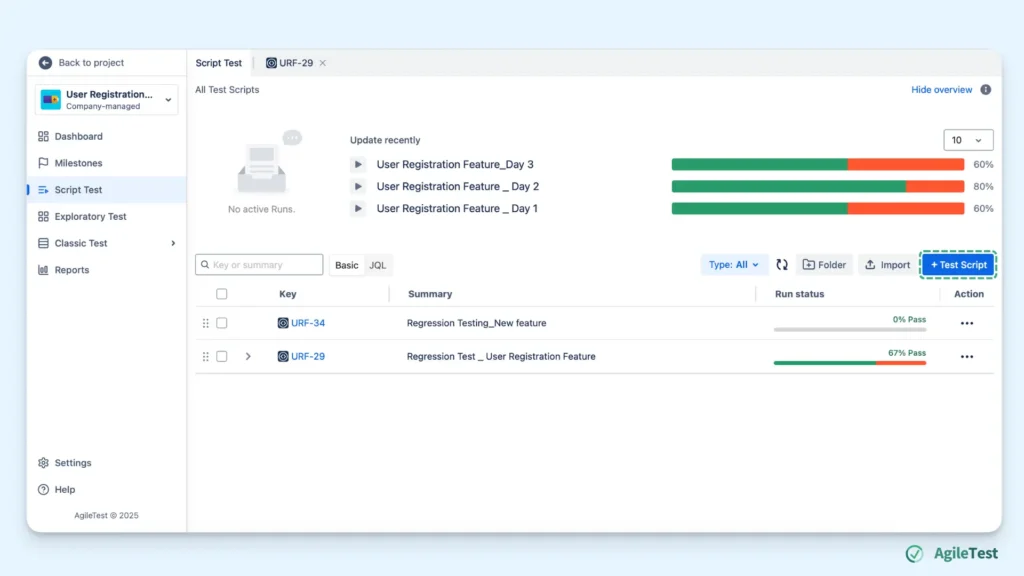 Using the Script Test feature for Regression Testing (2)