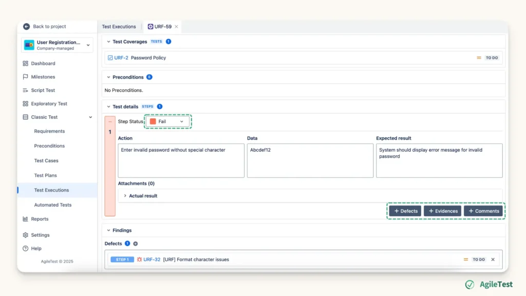 AgileTest - Test Execution