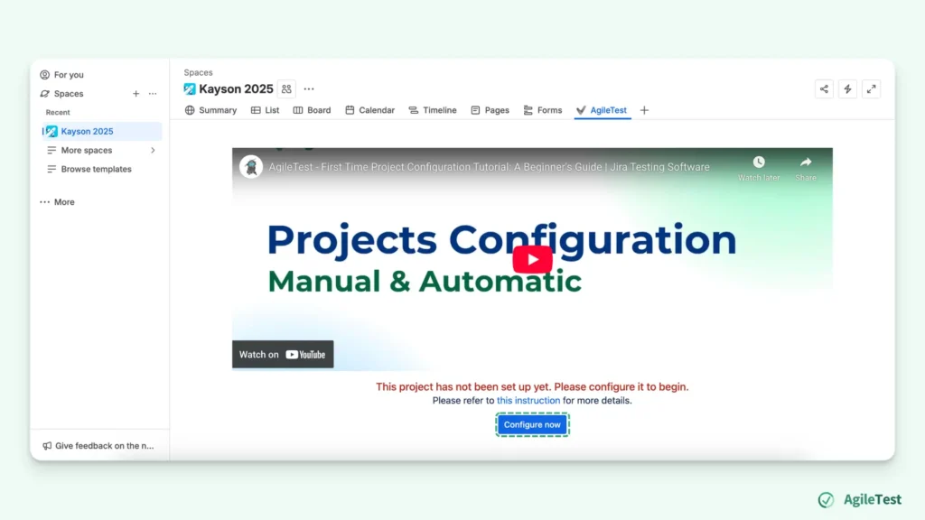 Configuration - Redirect - Test Management Jira Tutorial