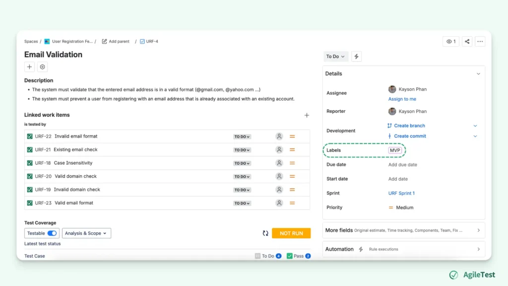 Group Test Cases with Labels - Jira approach to manage test cases