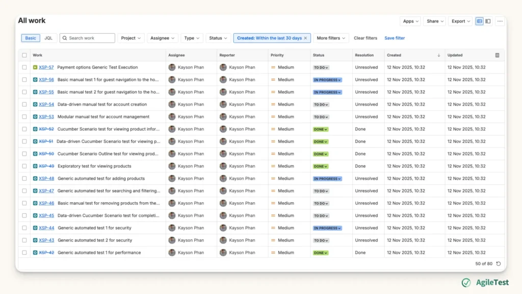 Test Report issue Jira - Using Jira for QA testing