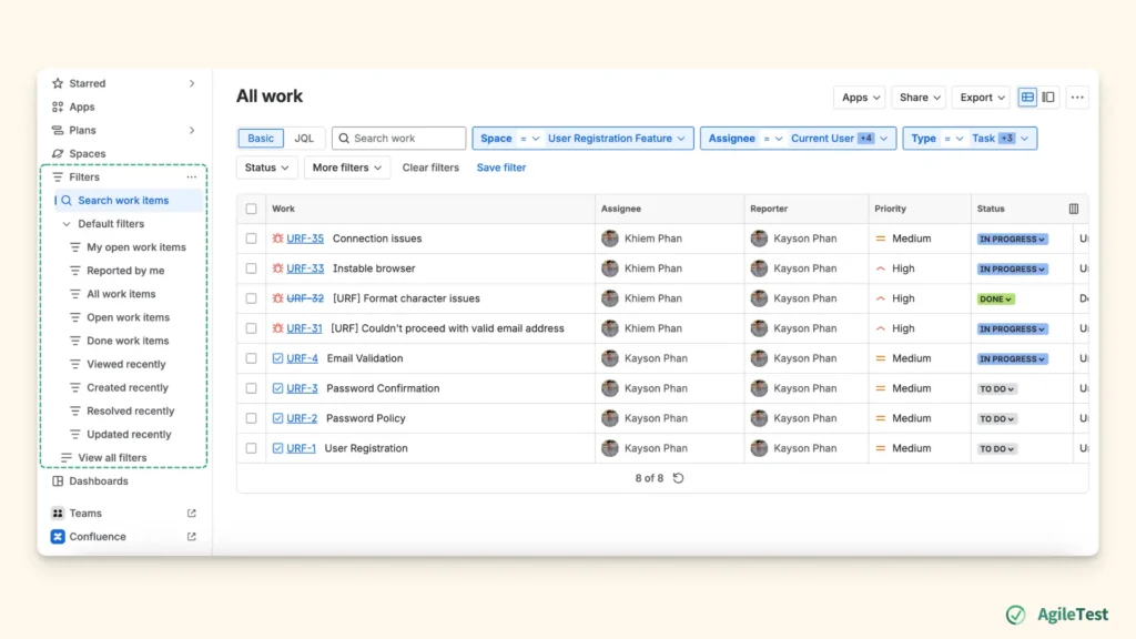 Setting Up Jira View Filters