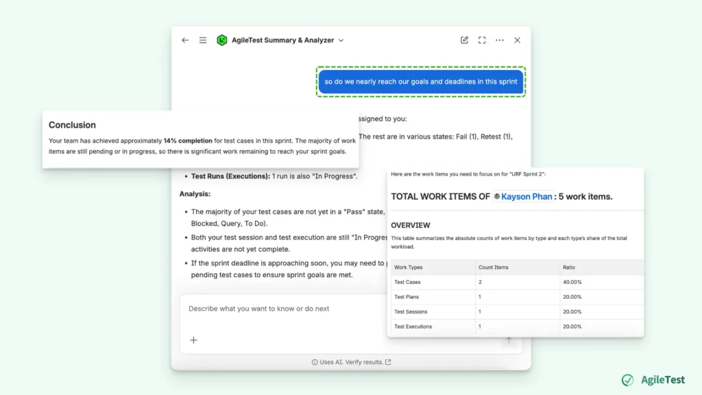 How To Manage Sprint Test Progress with the AI Assistant_Step 5 Refine And Review The Answer