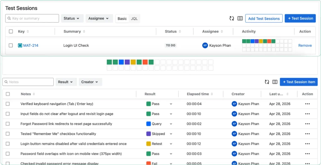 Exploratory Testing For Jira How To Perform It With AgileTest - Review Your Results