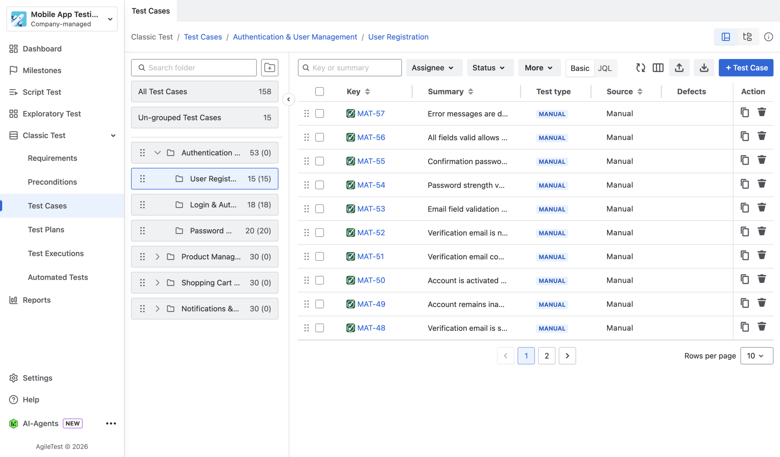 Step 2 Create reusable test cases and organize them into a regression suite