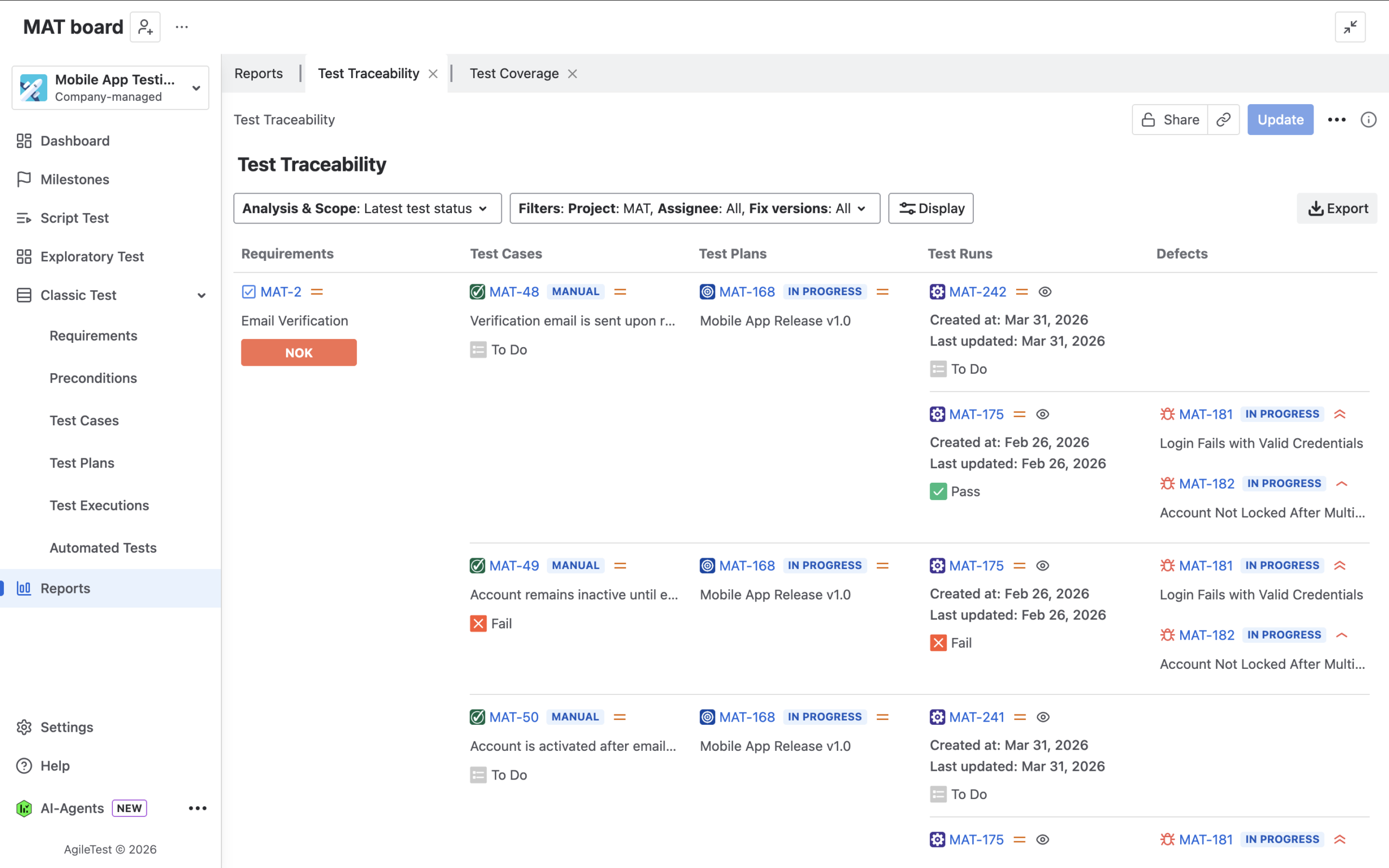 Step 7 Review coverage, traceability, and release readiness