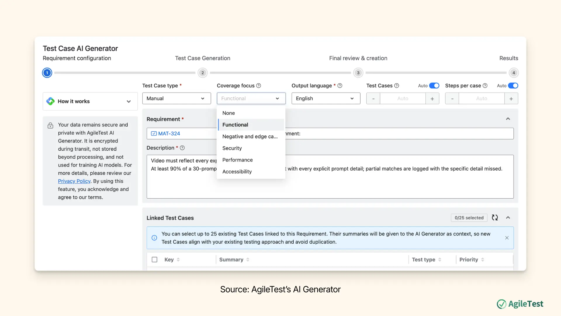 AI Generator in Jira - AgileTest - AI generate test cases, test steps