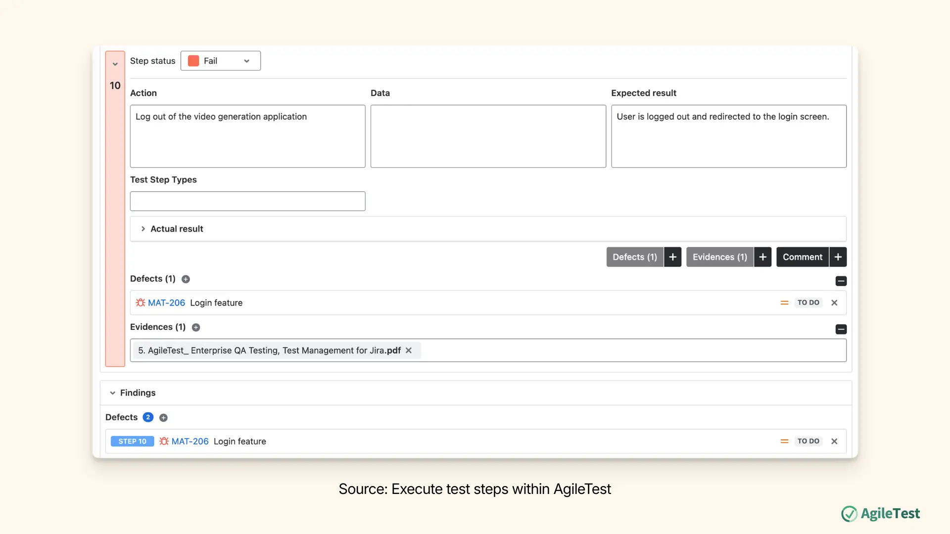 Execute test cases in Jira - AgileTest for Jira